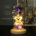 thumbnail image 1 of CVA Products Valentines Day Gift LED Light String Colorful Gold Foil Rose Flowers Enchanted Rainbow in Glass Dome, 1 of 2