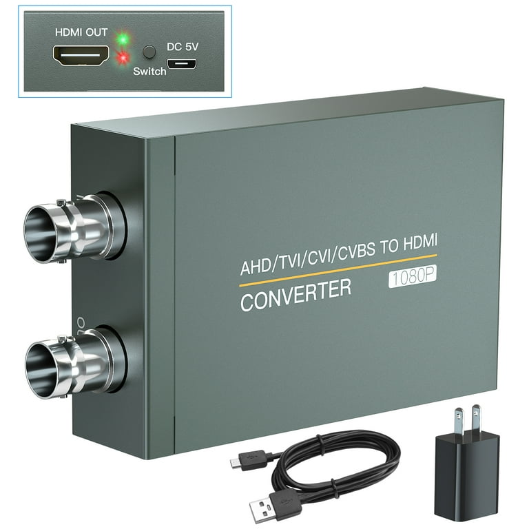 CVBS/CVI/TVI/AHD to HDMI Converter with Loop Out, 720P/1080P/3MP