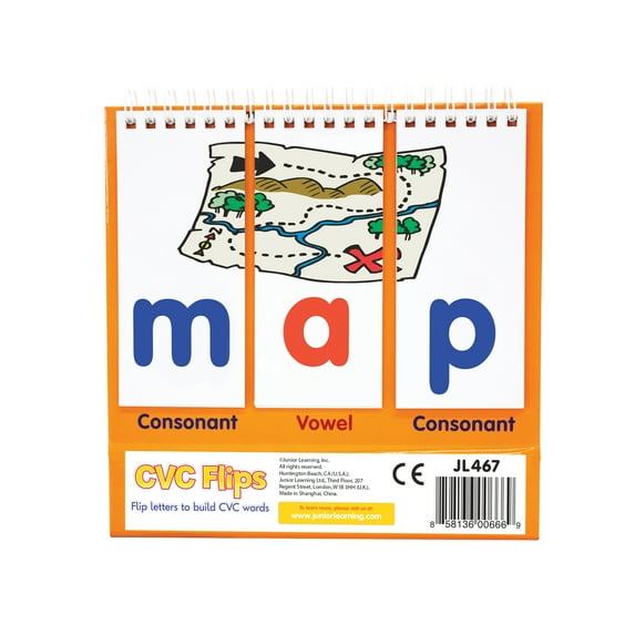 CVC Flips Junior Learning for Ages 4-5 Kindergarten Learning, Language Arts Letter Sounds, Perfect for Home School, Educational Resources