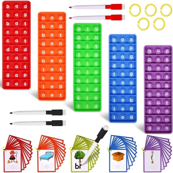 CVC for , Sight Words Phonics Educational Sensory | Multisensory Spelling and Reading for and , Hands-, Play-based Learning Phonics Flash Cards