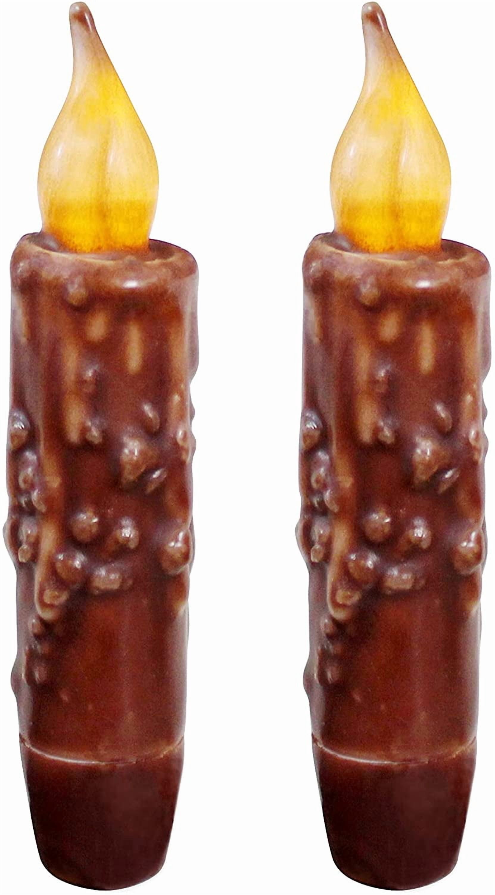 CVHOMEDECO. Real Wax Hand Dipped Battery Operated LED Timer Taper ...