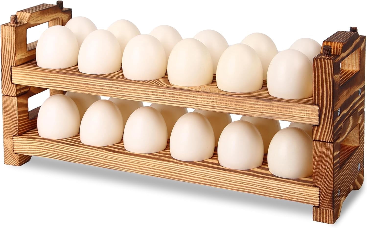 Collecting Rack CVHOMEDECO. Wooden Egg Holder Fresh Egg Holders Countertop Firewood Egg ...