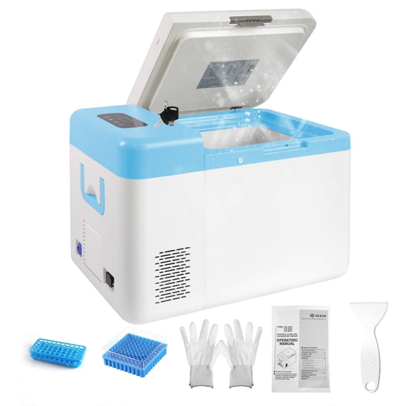 CVHVBH Lab Cryogenic Freezer, -86(-122.8) 20L Ultra Low Temperature Freezer, Portable Medical Refrigerator, Countertop Freezer for Laboratory, Lab Refrigerators for Scientific Research