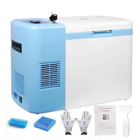 CVHVBH Lab Cryogenic Freezer, -86(-122.8) 20L Ultra Low Temperature Freezer, Portable Medical Refrigerator, Countertop Freezer for Laboratory, Lab Refrigerators for Scientific Research