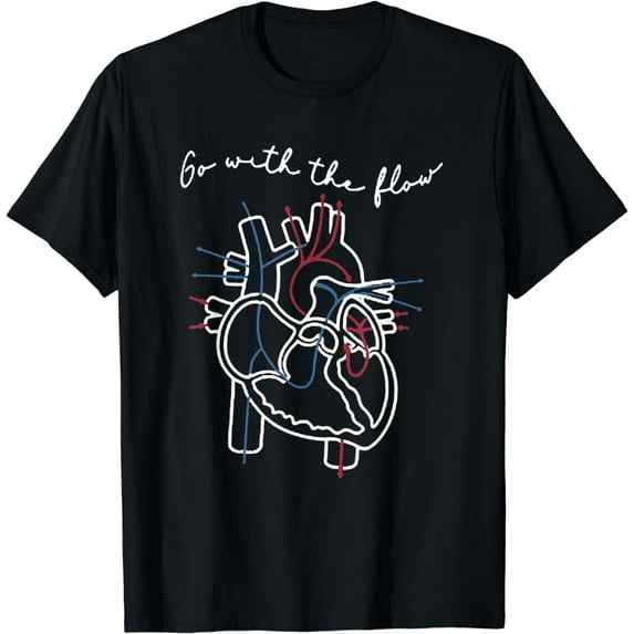 CVICU Cardiac Nurse Anatomy Cardiology Human Heart Flow T-Shirt