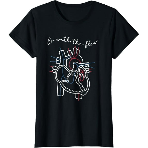 CVICU Cardiac Nurse Anatomy Cardiology Human Heart Flow T-Shirt