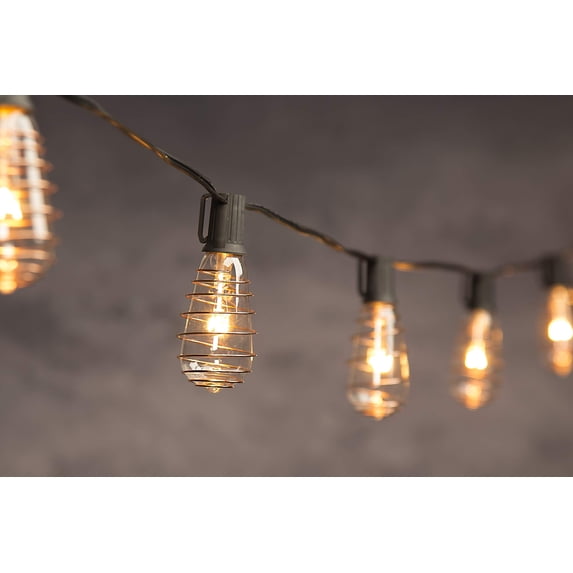 CVL Copper Plated Edison Bulb Light Set, 10 foot strand