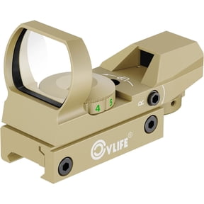 CVLIFE 1X22X33 Red Green Dot Sight Scope Sight with 20mm Rail,Brown