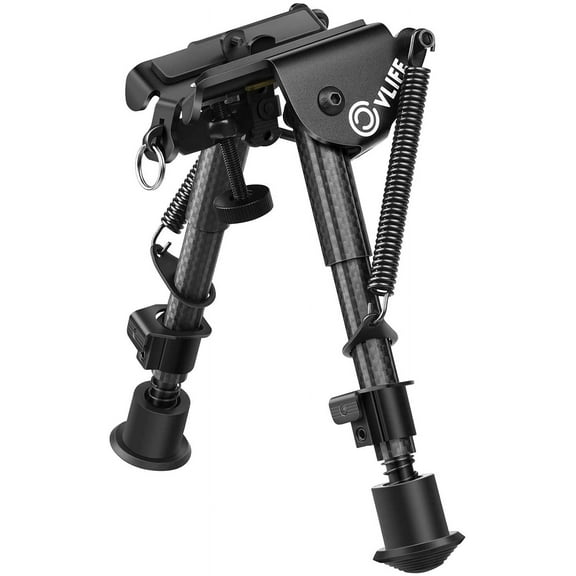 CVLIFE R/ifle Bipod, 6-9 Inch Adjustable Bipod Legs, Super Duty Tactical Bipod for sling swivel stud, Carbon Fiber