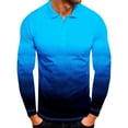 thumbnail image 1 of CVLIFE Men's Casual Color Block Polo T-Shirt Autumn Basic Shirt Long Sleeve Lapel Gradient Tee Tops, 1 of 2