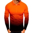 thumbnail image 1 of CVLIFE Men's Casual Color Block Polo T-Shirt Autumn Basic Shirt Long Sleeve Lapel Gradient Tee Tops, 1 of 2