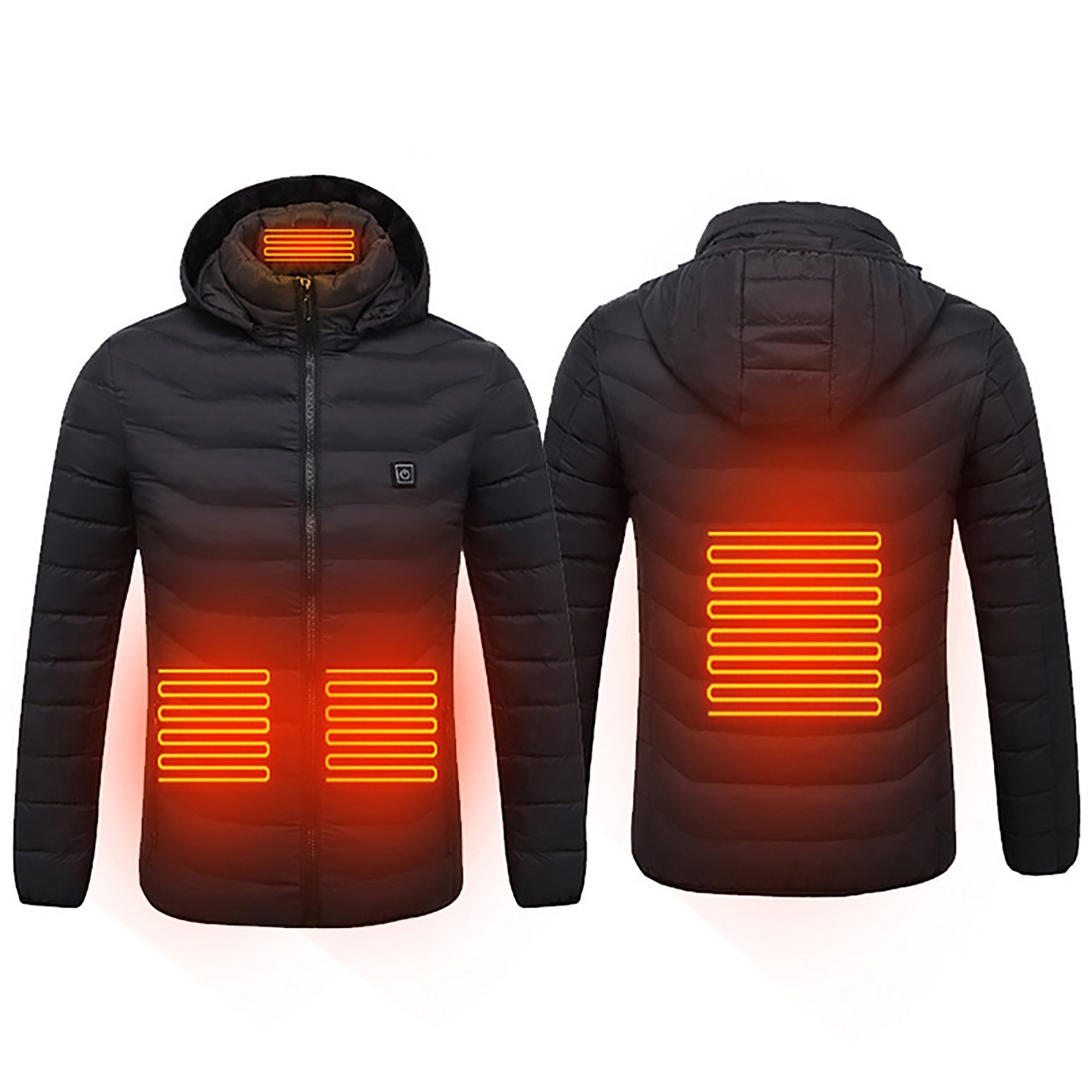 CVLIFE Men's Heated Jacket Full Zip with Detachable Hood (Power Bank is Not Included) Winter Body Warmer Unisex Women Lightweight Heating Coat Clothing - image 1 of 4