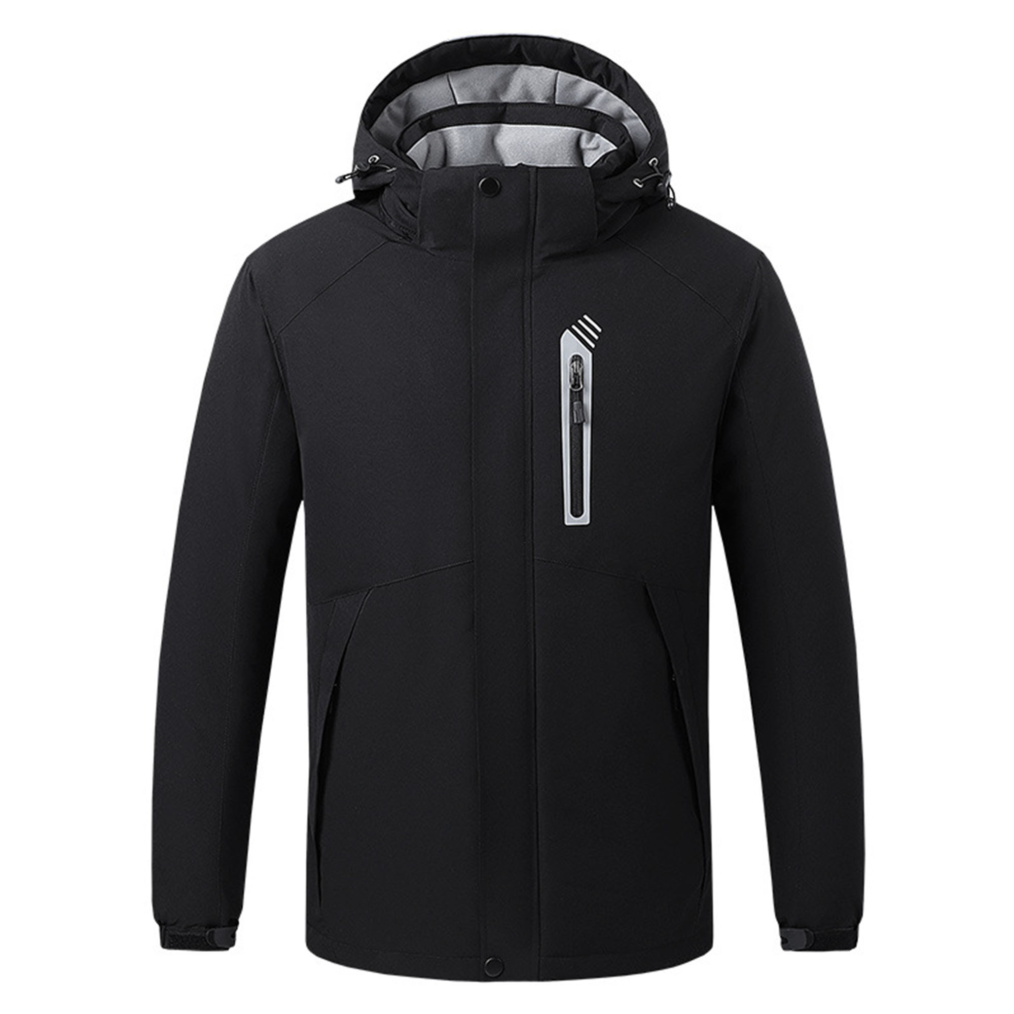CVLIFE Men's Heated Jacket Full Zip with Detachable Hood (Power Bank is Not Included) Winter Body Warmer Unisex Women Lightweight Heating Coat Clothing - image 1 of 3