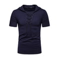 thumbnail image 1 of CVLIFE Mens S-XXL Short Sleeve Hipster Athletic Hoodies Workout Sport Sweatshirt Hip Hop Drawstring Pullover Hippie Shirt, 1 of 4