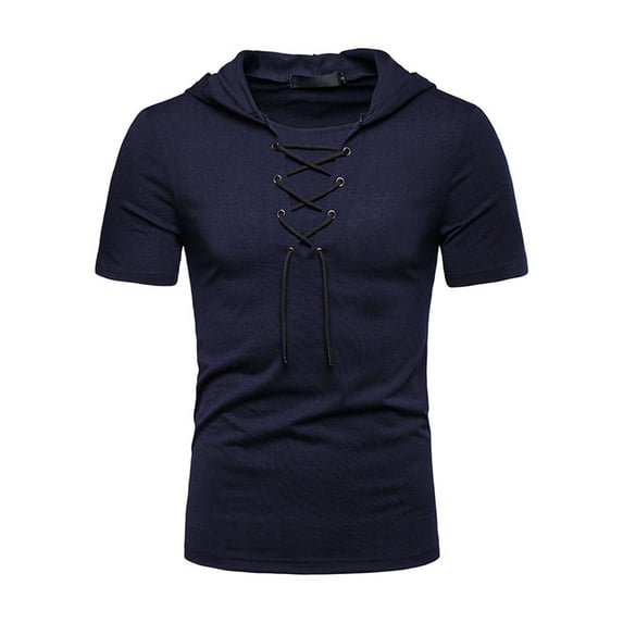 CVLIFE Mens S-XXL Short Sleeve Hipster Athletic Hoodies Workout Sport Sweatshirt Hip Hop Drawstring Pullover Hippie Shirt