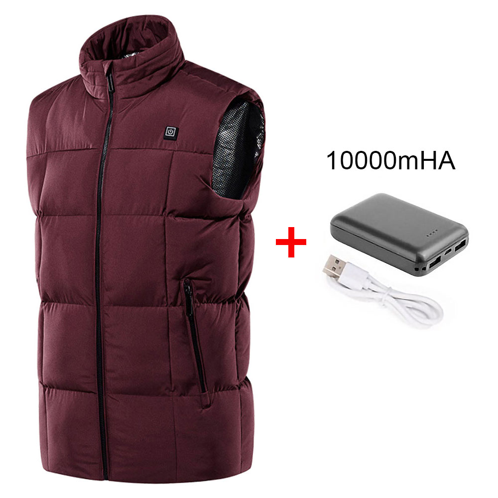 CVLIFE Plus Size Electric Heated Vest Jacket Men Women Winter Warm-Up Coat Jacket Waistcoat Washable Waterproof Heating Pad Efficient Warmth 9 Speed Heating With USB Power Pack(10000mAh) - image 1 of 8