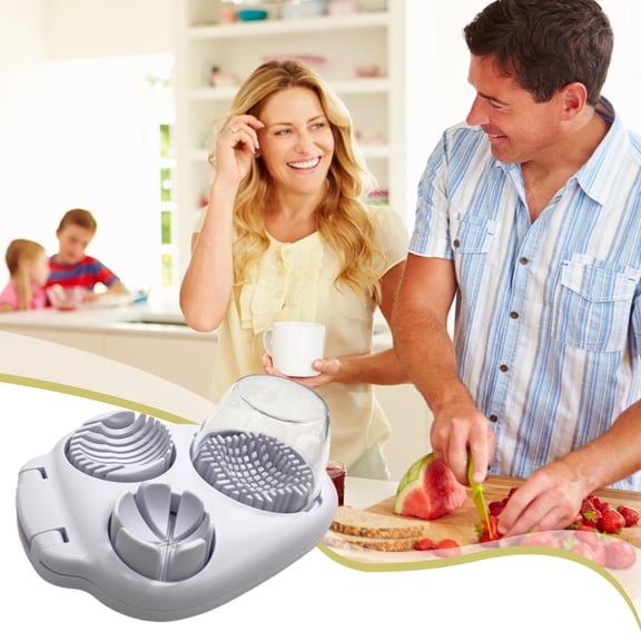 CVLNCYCLING 3-in-1 Egg Fruit Slicer, Manual Crusher Vegetable Chopper for Home Cooking