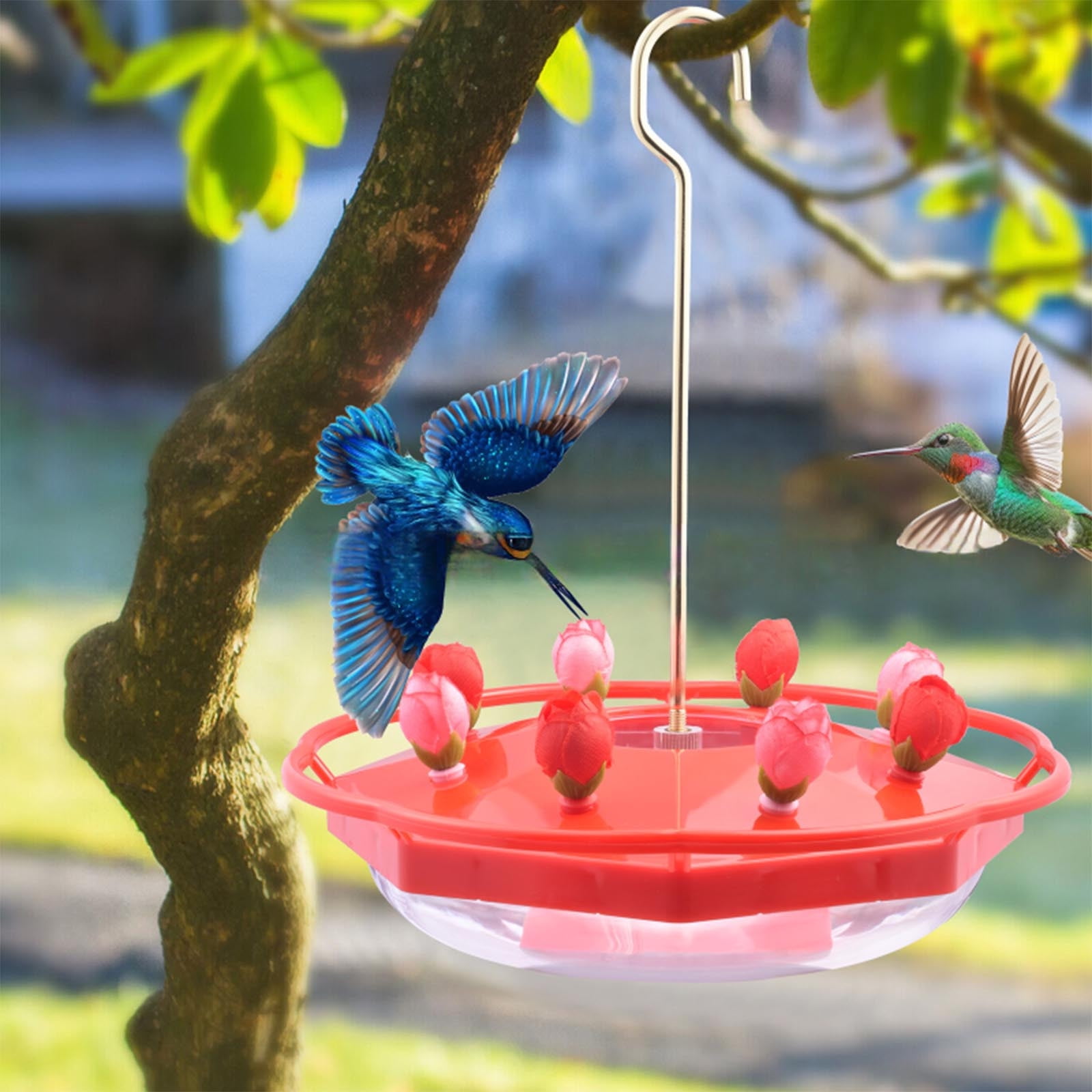 CVLNCYCLING 8 Holes Hummingbird Feeder, Outdoor Water Dispenser Drinking Cup, for Courtyard Garden, Bird Lovers Supplies