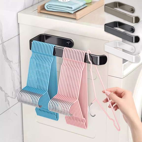 CVLNCYCLING Bathroom Balcony Wall Drying Rack, No Punching Hooks Wall Mounted Sorting Rack, Space Saving Clothes Hanger, Durable and Strong Closet Organizers for Home