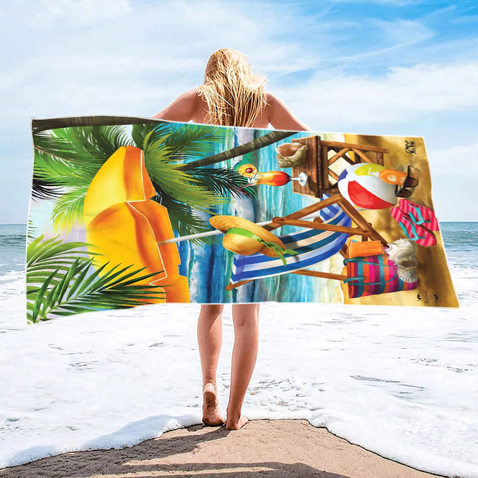 BEN KAUFMAN SALES CO Colorful Hibiscus Beach Towels, 100