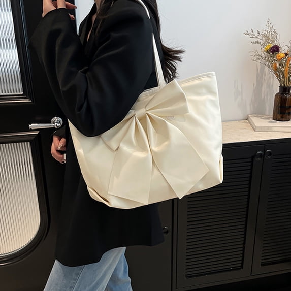 CVLNCYCLING Big Bow Design Women's Tote Bag, Large Capacity Shoulder Handbag, Premium Textured Purse, Fashionable Practical Everyday Bag, Mother's Day Gift for Mom