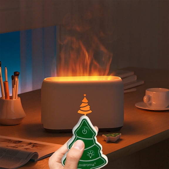 CVLNCYCLING Christmas Flame Milieu Diffuser, Portable Noiseless Aroma Diffuser for Home Office Yoga, Essential Oil Diffuser with Ultrasonic Cool Mist