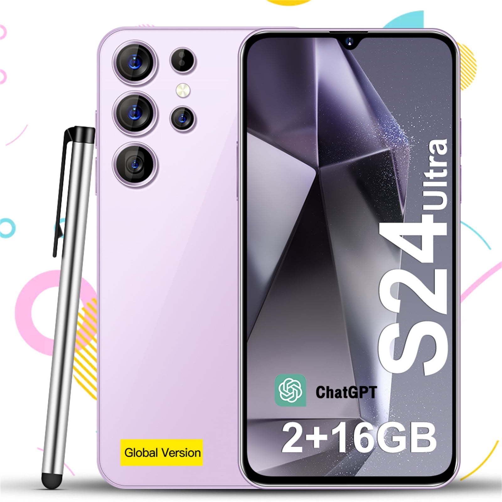 CVLNCYCLING Cell Phone,Smart Phones Pre Pay,Unlocked Android Smartphone 16GB ROM+2GB RAM Android Phone 6.5IN HD Cell Phone 13MP Camera System 3520mAh Phone Mobile Phone Large Storage