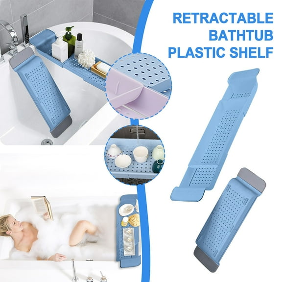 CVLNCYCLING Clearance Expandable Bathtub Storage Rack Tub Stand Tray Table Bathroom Storage Bag Stand