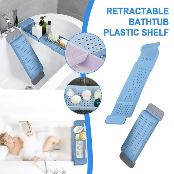 CVLNCYCLING Clearance Expandable Bathtub Storage Rack Tub Stand Tray Table Bathroom Storage Bag Stand