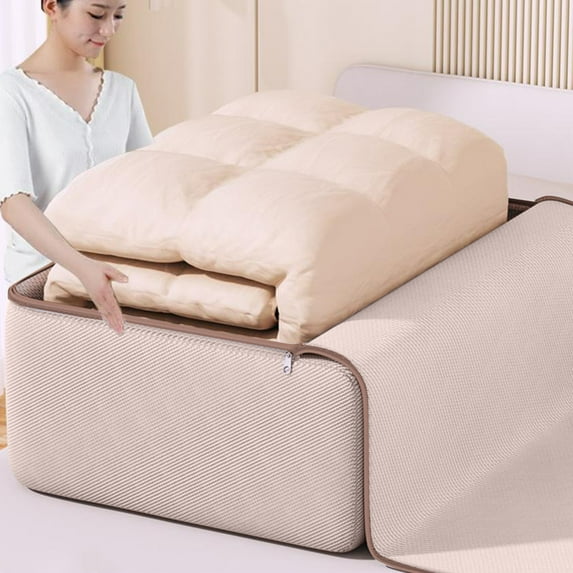 CVLNCYCLING Clearance Storage Containers for Clothes,Hefty Storage Bins with Lids,Fabric Storage Bins with Reinforced Double Zipper for Clothing,Blanket,Comforters