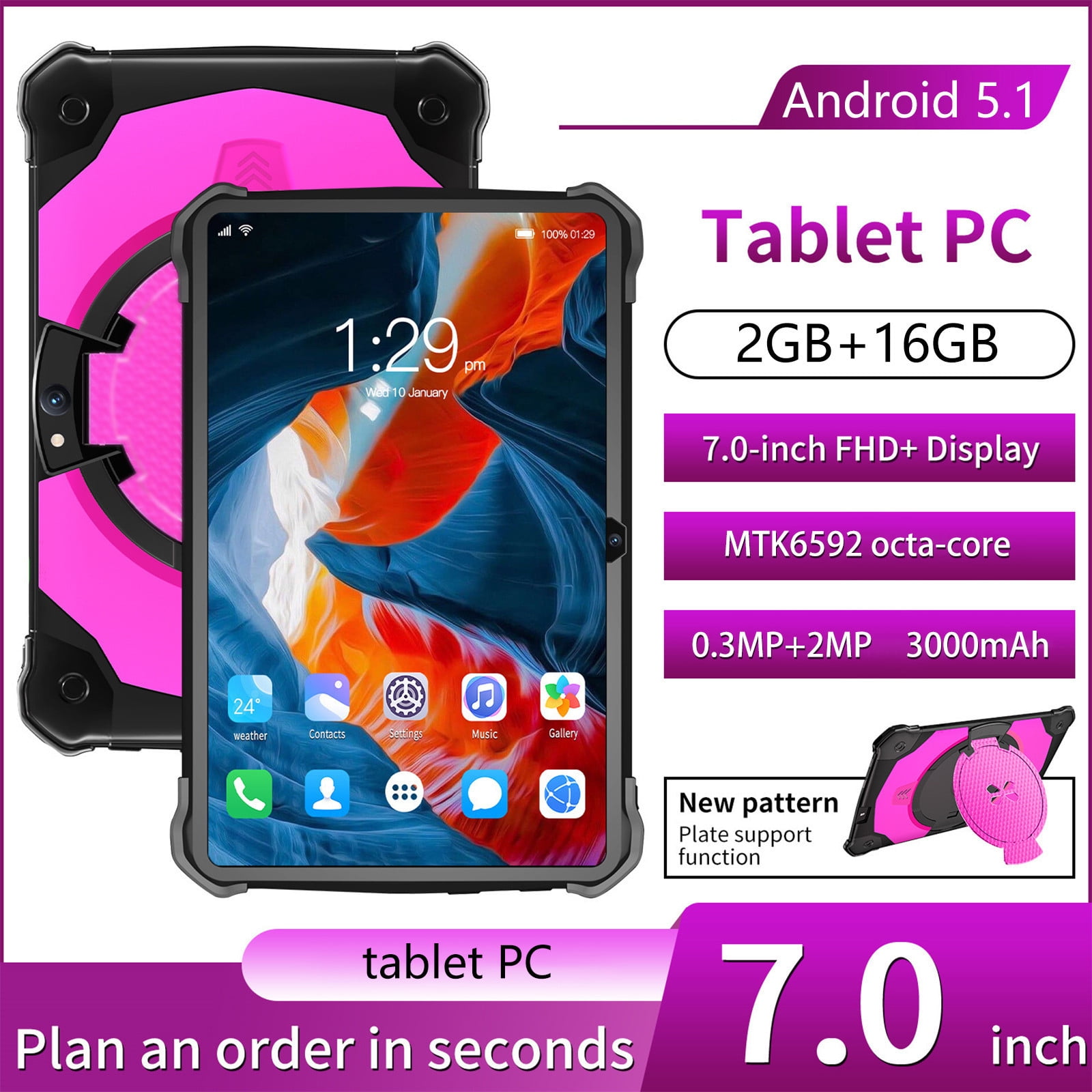 CVLNCYCLING Clearance Tablets On Sale Clearance,7.1Inch 16GB Android 7.1 IPS Bluetooth WIFI Tablet PC,Children's Tablet Computer Android Tablets,Children Tablet with Camera
