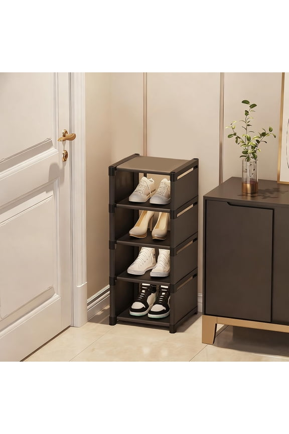 Concise Multi-Layer Shoe Rack, Space Saving Storage For Doorway Dormitory, Home Cabinet Organizer For Slippers, Freestanding Shelf Unit, Compact Entryway Solution