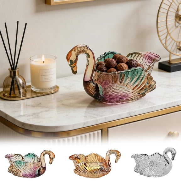 CVLNCYCLING Glass Fruit Bowls, for Fruit, Fruit Holder for Kitchen Countertop, Handcrafted White Ceramic Decorative Bowl