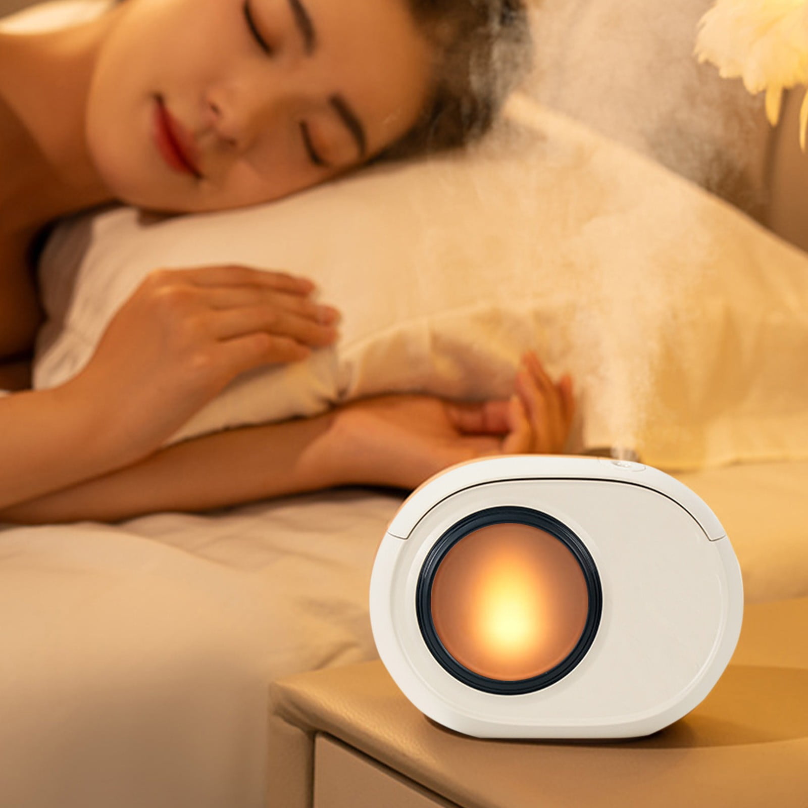 CVLNCYCLING Household Mini Wireless Charging Desktop Humidifier, Small Ultrasonic with Night Light & 400ml Tank, Silent Low Noise for Bedroom Office