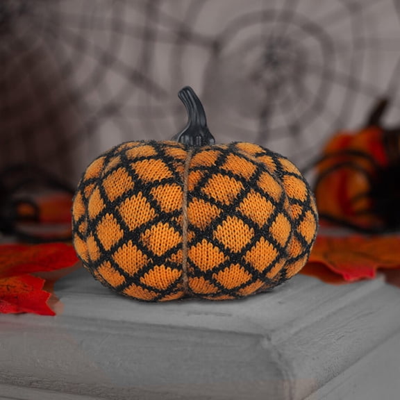 CVLNCYCLING Knitted Halloween Ornaments, Wool Pumpkin Props Set, Holiday Party Tabletop Decor, Spooky Home Accent Display, Festive Shelf Accent
