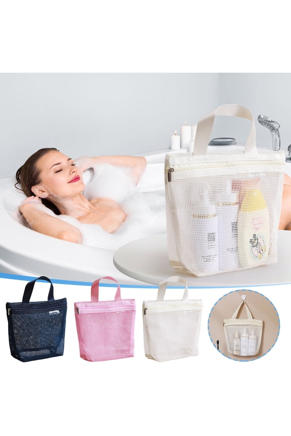 Mesh Hollow-out Storage Bag for Women, Quick-dry Travel Toiletry Organizer, Beach Swimming Portable Makeup Pouch, Bath Washing Cloth Tote, Mother's Day Gift