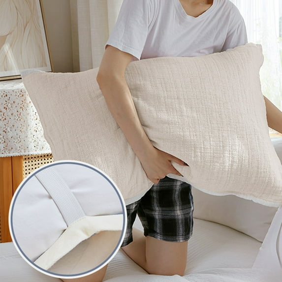 CVLNCYCLING Pillow Cases,Pillow Covers,Pillow Case Standard Pillow,Cotton Gauze Pillow Cover Elastic Strap Fixed No Falling Plain Pillow Cover Pillowcase Strap Cover Cover
