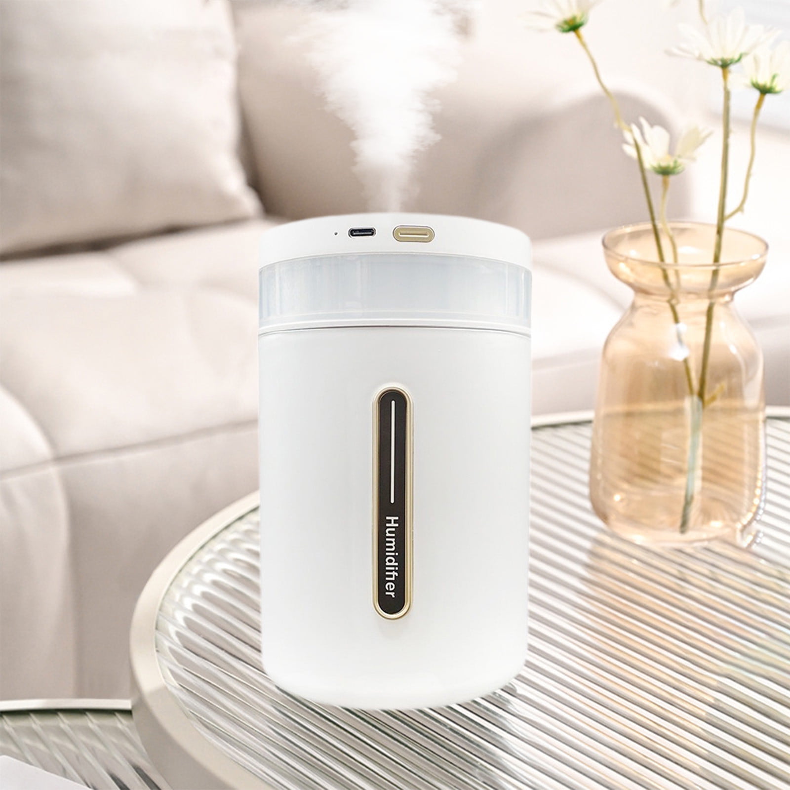 CVLNCYCLING Portable Mini Cool Mist Humidifier 1000ml, Ultrasonic with Auto Shut-Off & 2 Mist Modes, Top-Fill Quiet for Baby Bedroom Travel Office Home