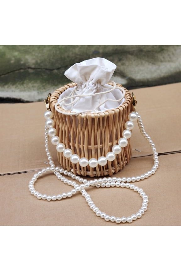 Rattan Woven Basket Bag for Women, Natural Straw Shoulder Handbag, Cute Hanging Purse, Boho Summer Beach Tote, Mother's Day Gift for Her