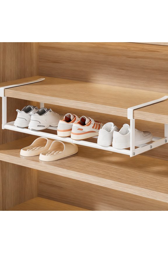 Retractable Shoe Rack, Under Cabinet Hanging Basket Organizer, Layered Partition Shelf For Cabinet, Space Saving Storage Solution, Household Adjustable Shelves