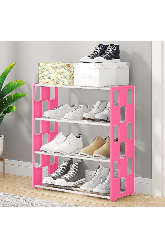 Shoe Rack,Shoe Racks Clearance,4-Tiers Metal Shoe Rack for Entryway,Shoe Rack for Front Door Entrance,Shoe Storage Organizer for Entryway,Dormitory,Bedroom,Living Room