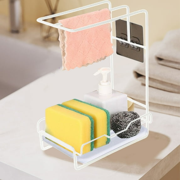 CVLNCYCLING Shower Caddy Shower Organizer Bathroom Shower Shelves,Corner Shower Caddy,Sponge Towel Rack,No Drilling Rack