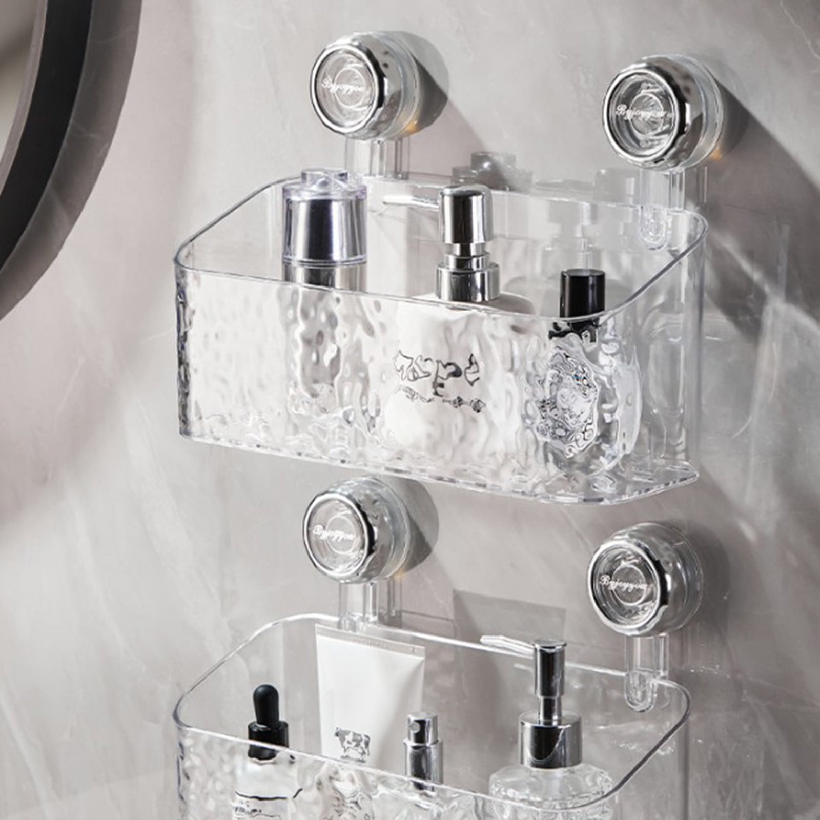 Vacuum Suction Cup Shower Caddy And Soap Dish With Hooks