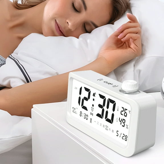 CVLNCYCLING Simple Digital Alarm Clock, Student Wake Up White Backlight Perpetual Calendar, Electronic Desk
