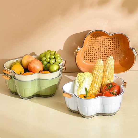 CVLNCYCLING Strainer,Colander,Strainers for Kitchen,Plastic Colander,Strainer with Handle,Colander Set,Vegetable Strainer,Small Colander for Draining Pasta,Vegetable and fruit