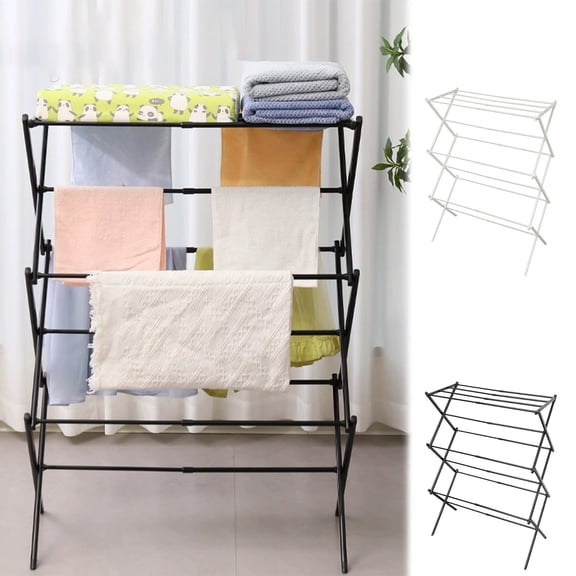 CVLNCYCLING Telescopic Folding Drying Rack, Pull Wide Telescopic Towel Rack Floor Stand, Household Simplistic Floor Drying Rod for Laundry Room, Space Saving Clothes Hanger