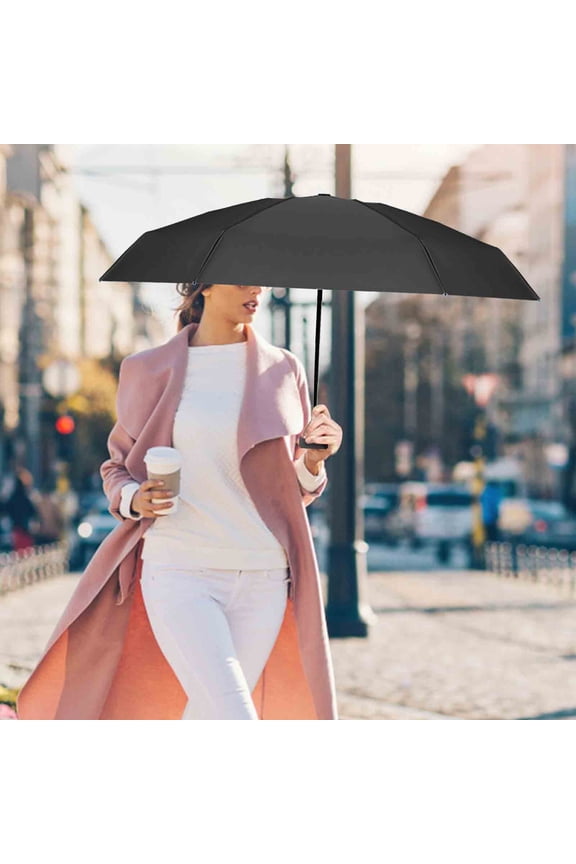 Windproof Travel Umbrella, Automatic Umbrellas for Rain, Umbrellas with Tilt and Crank & Sturdy Ribs Waterproof for Outside Deck, Strongest Premium Auto Folding Umbrella for Rain and Sun