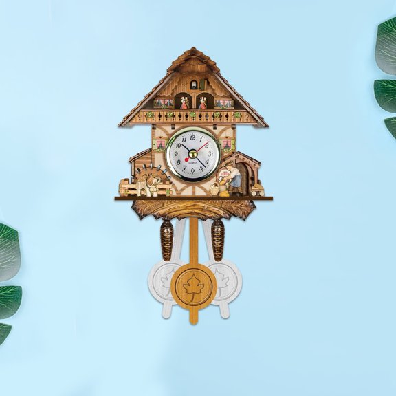 CVLNCYCLING Wooden Living Room Wall Clock, Chime Alarm Clock, Decorative Home Timepiece