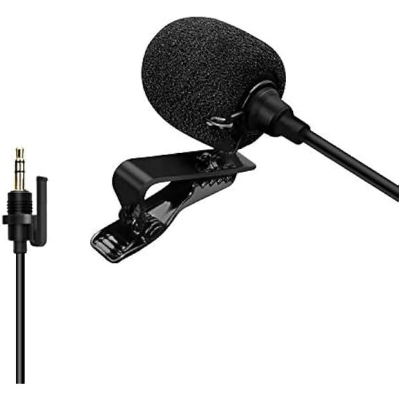 CVM-SM-O1 Lavalier Lapel Microphone, Omnidirectional TRS Clip-on Condenser Mic Compatible with DSLR Camera BoomX-D/Sennheiser and Other Wireless Transmitter,Lav Mic for Video Recording
