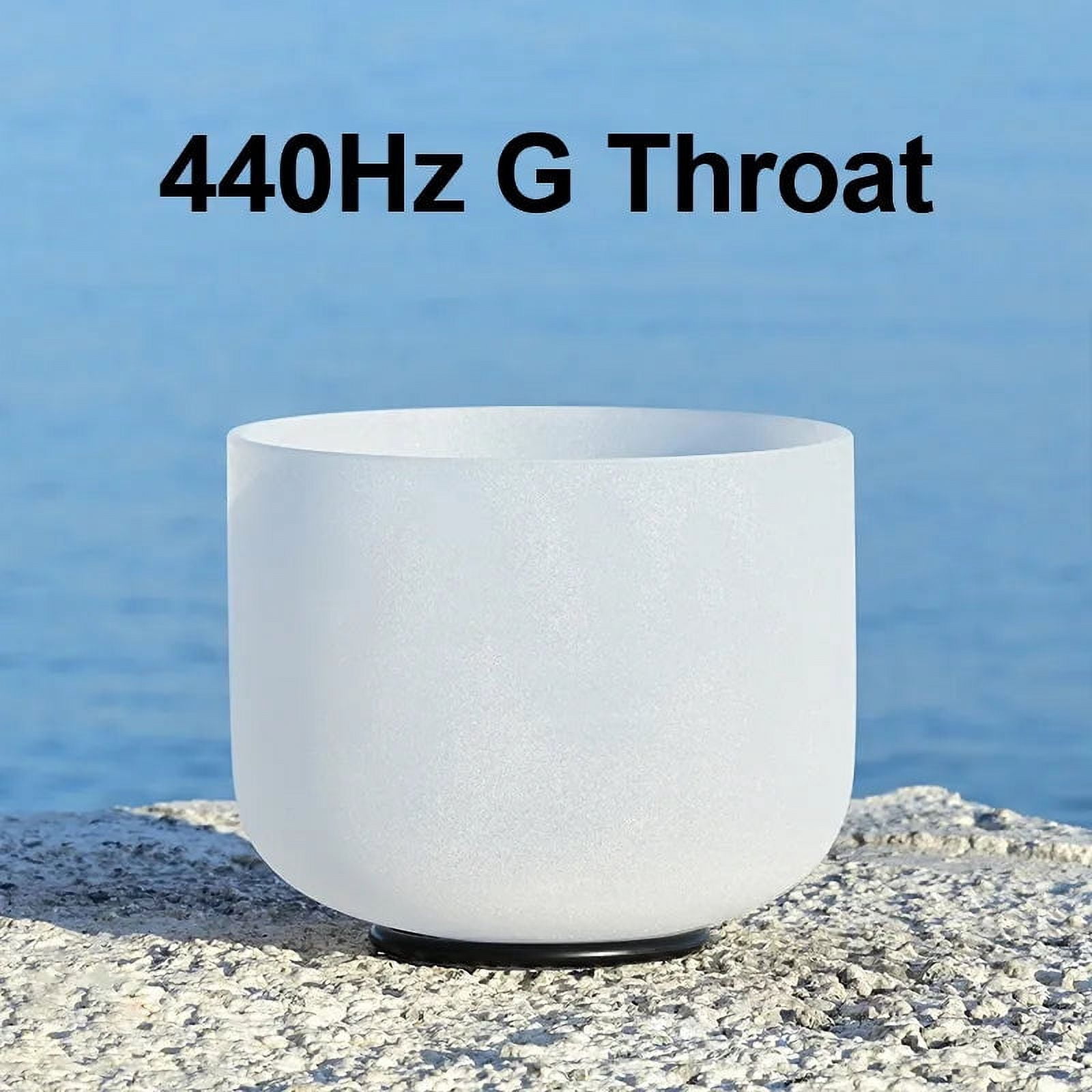 CVNC 8 Inch White Frosted Quartz Crystal Singing Bowl for Sound Healing ...